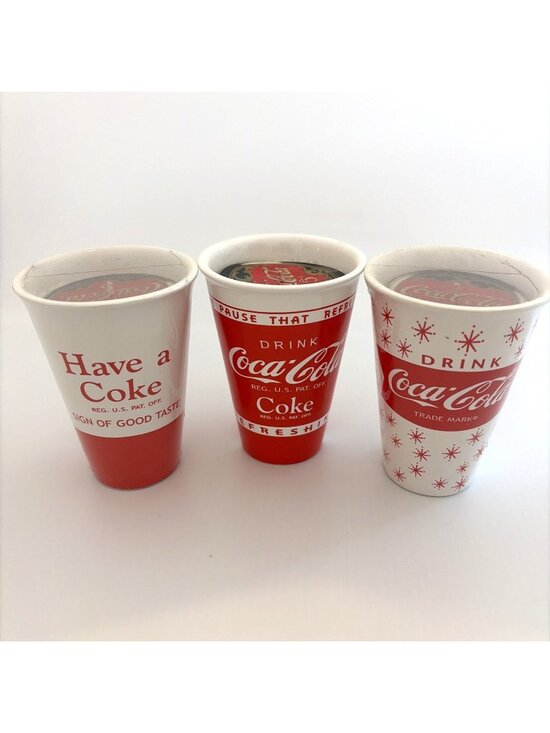 Coca-Cola Other - Vintage Coca-Cola Ceramic Candle Cups Lot of 3 Different Designs 4" Tall